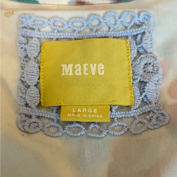 Maeve Anthropologie Watercolor Flutter Sleeve Mini Dress Womens Large - Picture 11 of 13